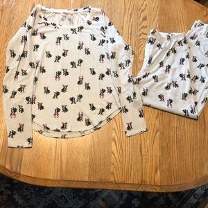 Make & Model Long Sleeve Boston Terrier/Frenchie Dog Pajama Set - Size L